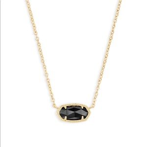 Kendra Scott “Elisa Pendant” Necklace Black & Gold